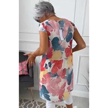 Mailin™ | Tunică-rochie lejeră cu accent floral