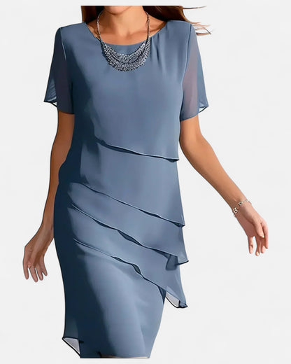 Eva - Rochie Elegantă cu Design Stratificat