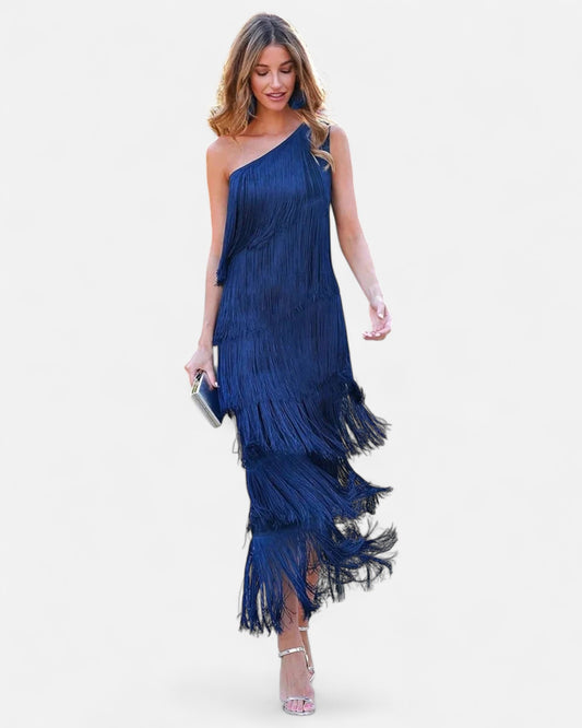 Dalia - Rochie stilată cu franjuri