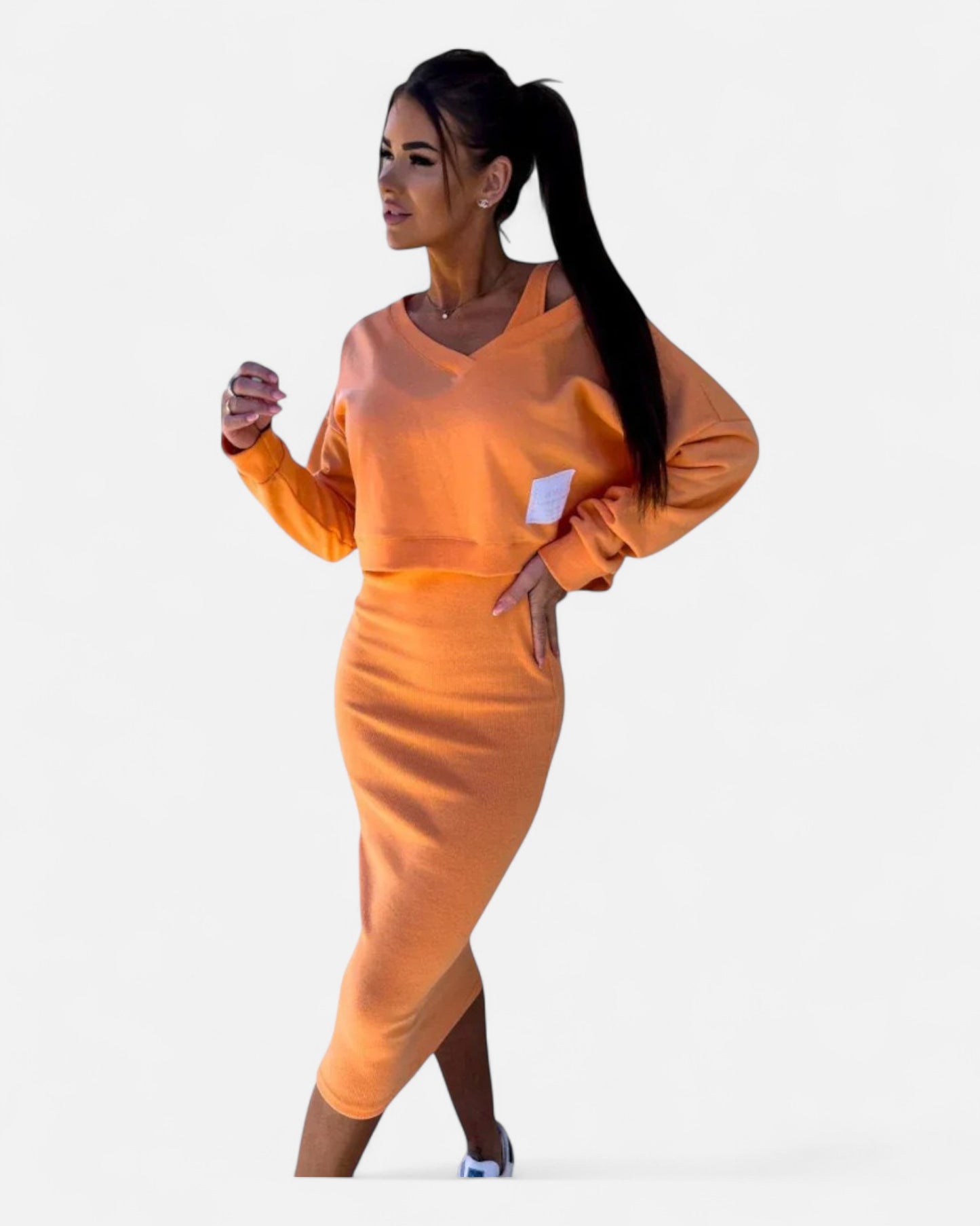 Lana - Set casual cu hanorac și rochie