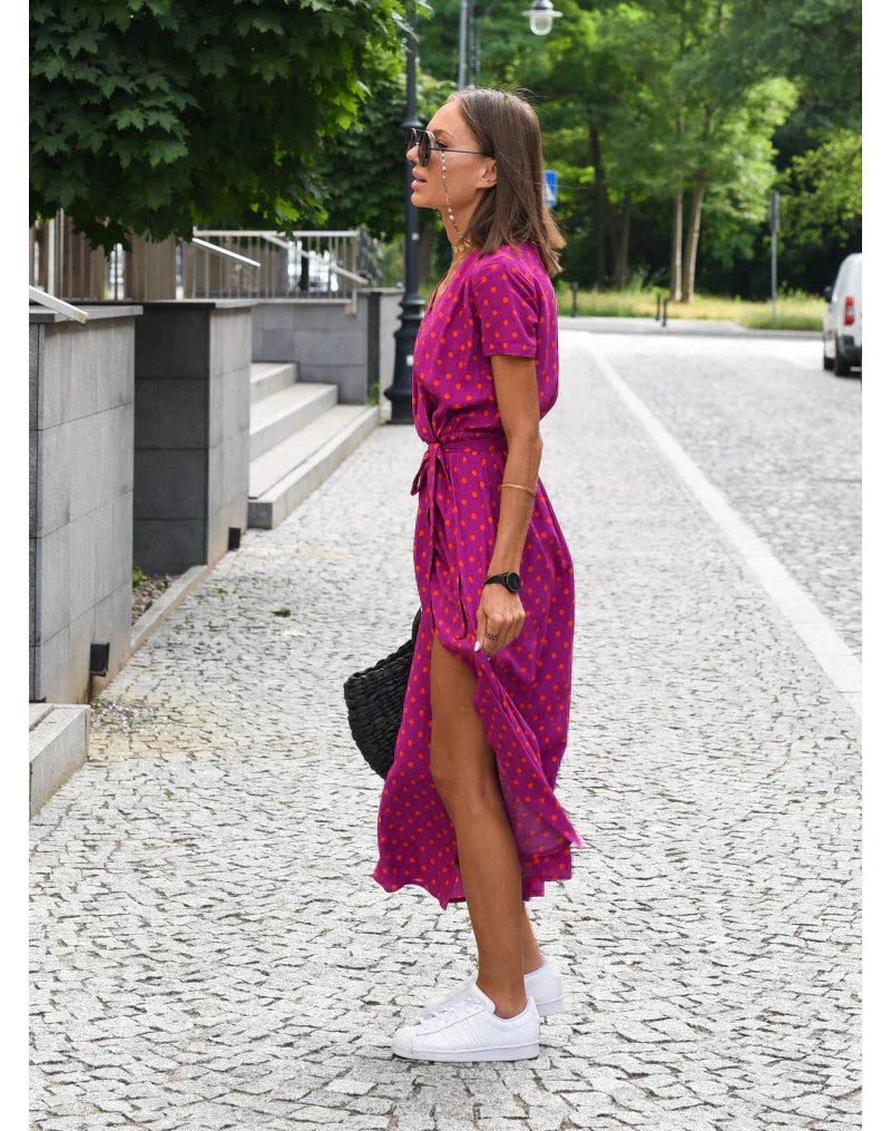 Agnieska - Rochie elegantă cu decolteu în formă de V