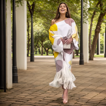 Talia™ | Rochie satinat cu volane