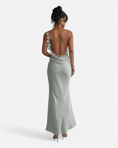 Romina™ | Rochie Maxi Florală Fără Spate