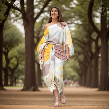 Talia™ | Rochie satinat cu volane