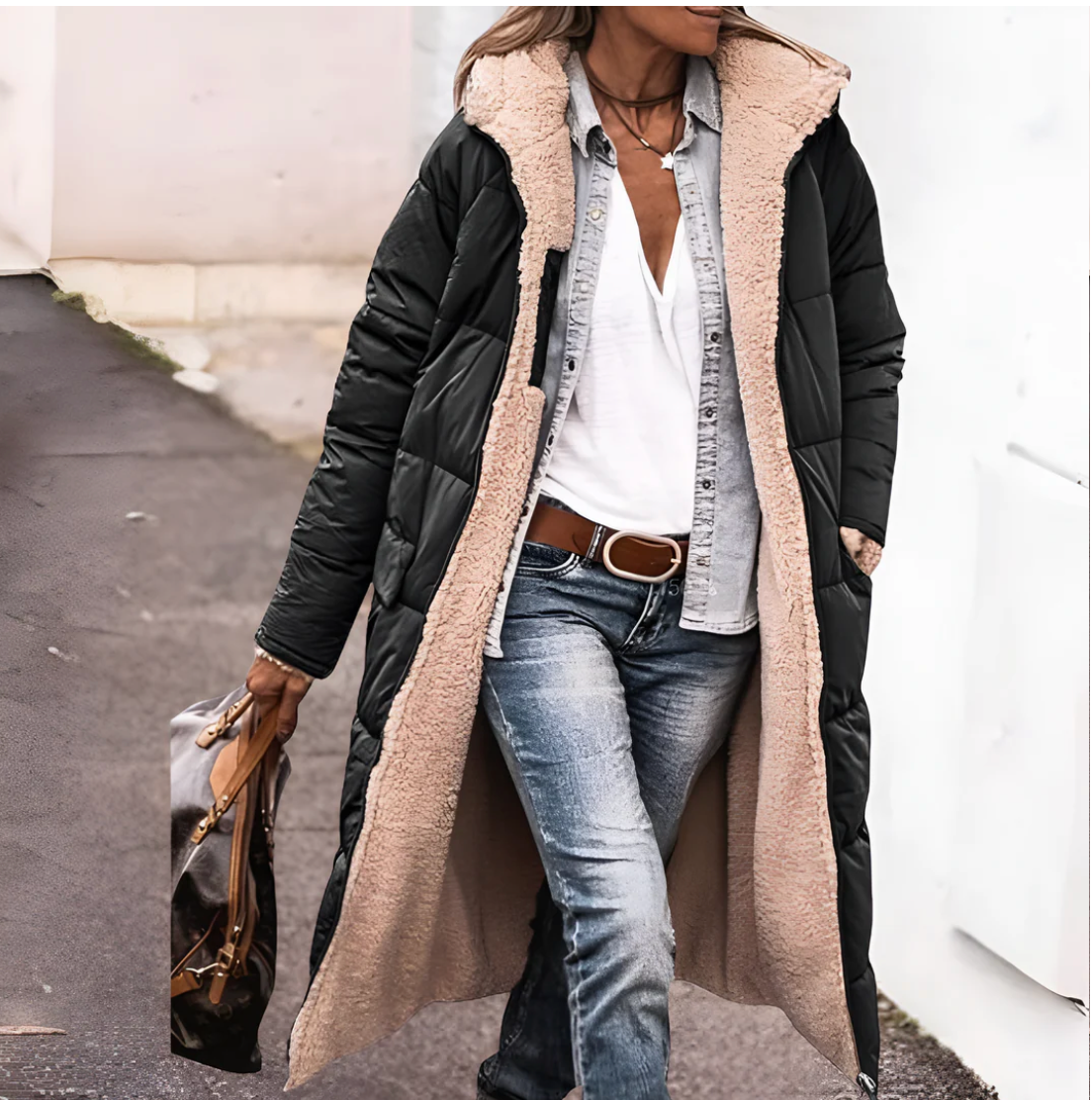 Arana | PARKA DUBLĂ CU CĂPTUȘEALĂ SHERPA