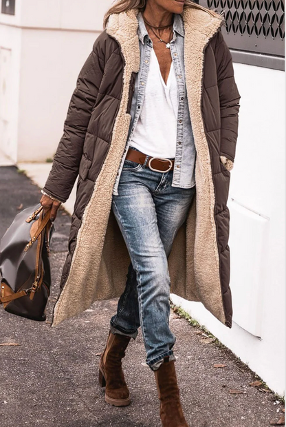 Arana | PARKA DUBLĂ CU CĂPTUȘEALĂ SHERPA