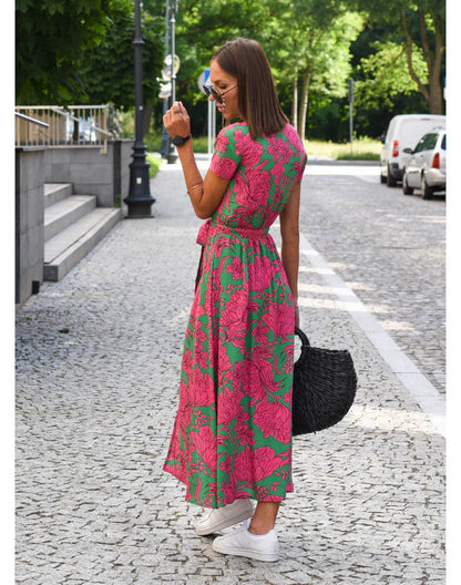 Agnieska - Rochie elegantă cu decolteu în formă de V