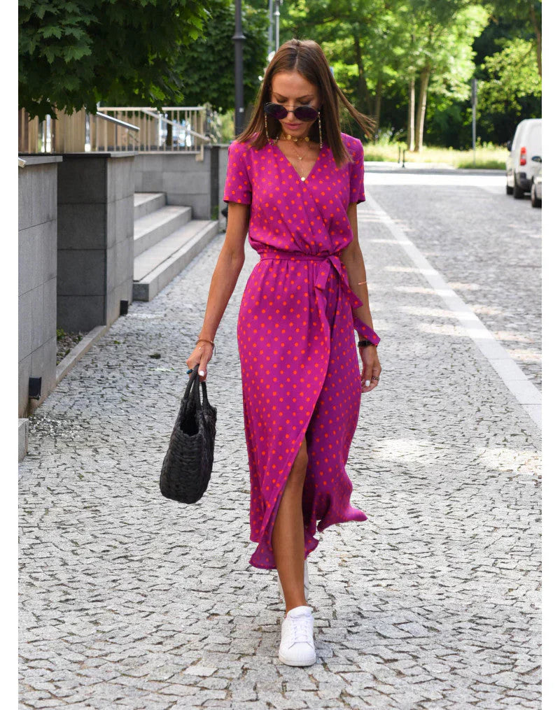 Agnieska - Rochie elegantă cu decolteu în formă de V
