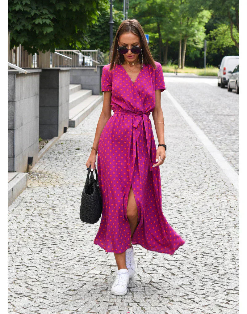 Agnieska - Rochie elegantă cu decolteu în formă de V
