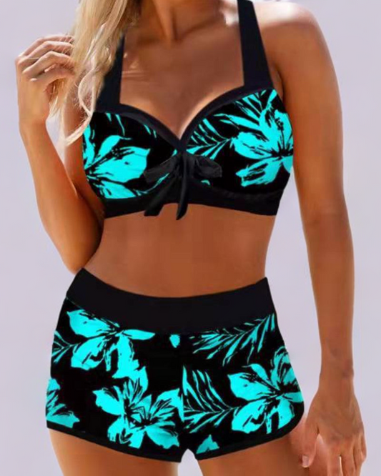 Anca™ – Costum de Baie cu Talie Înaltă și Imprimeu Floral