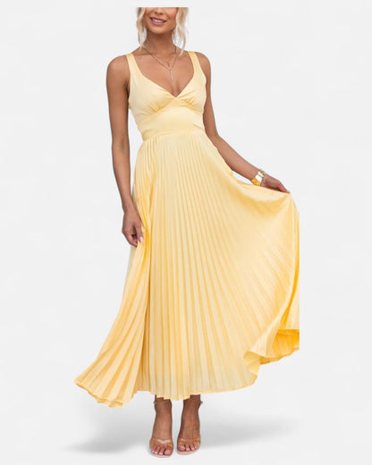 Alva™ | Rochie midi plisată cu decolteu în V