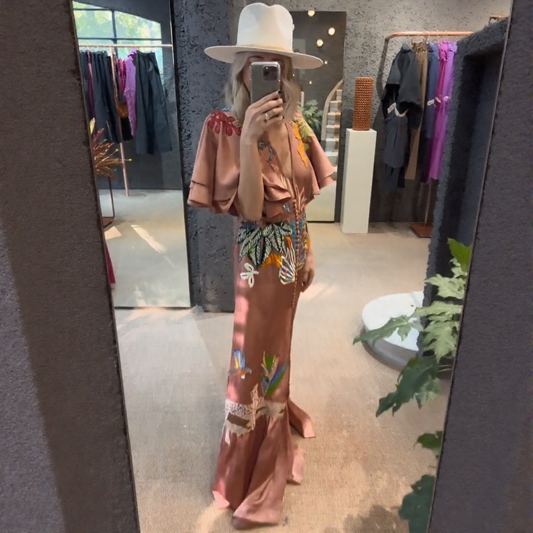 Zoe™ | Rochie maxi boho brodată