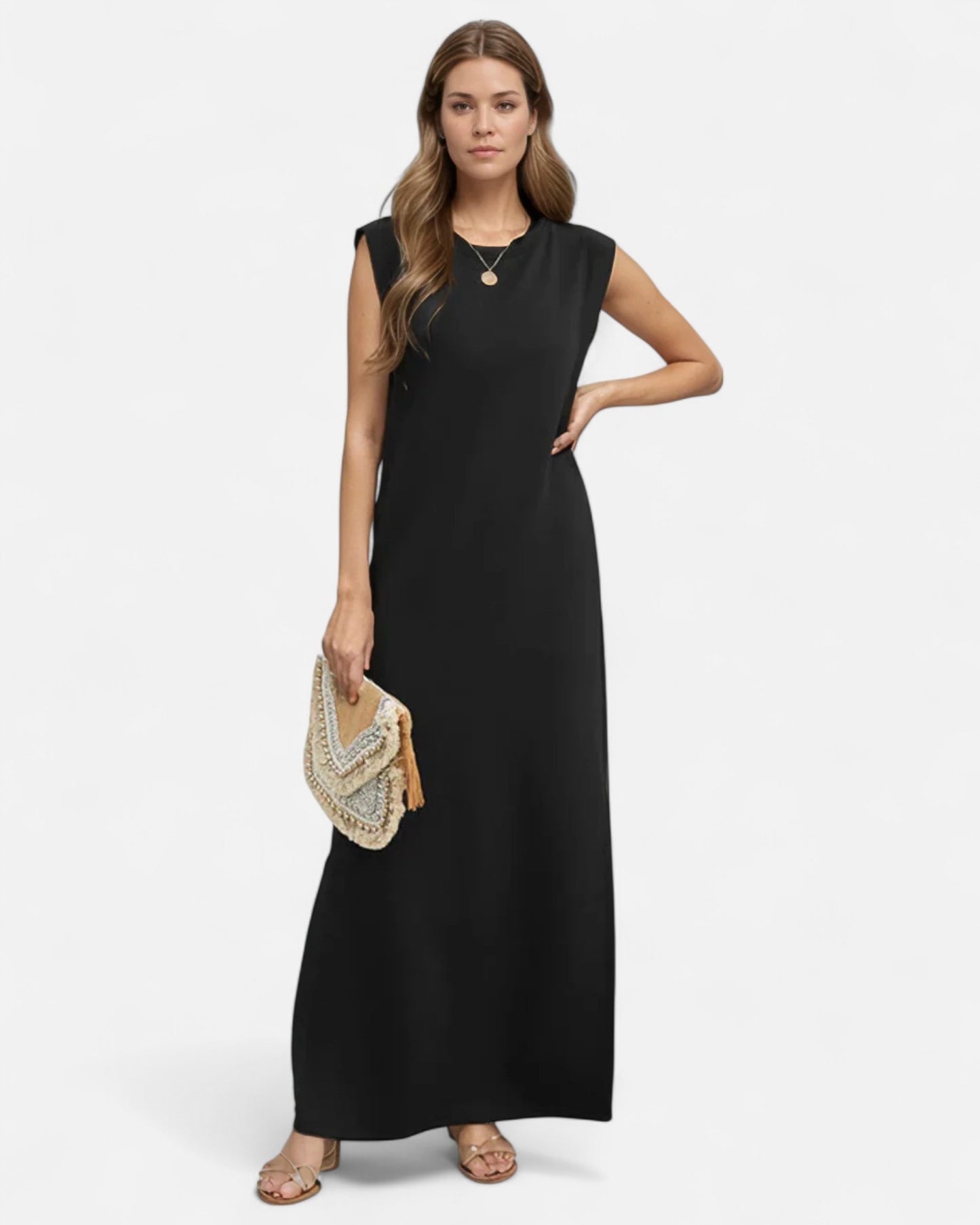 Therese™ | Rochie maxi fără mâneci în stil minimalist