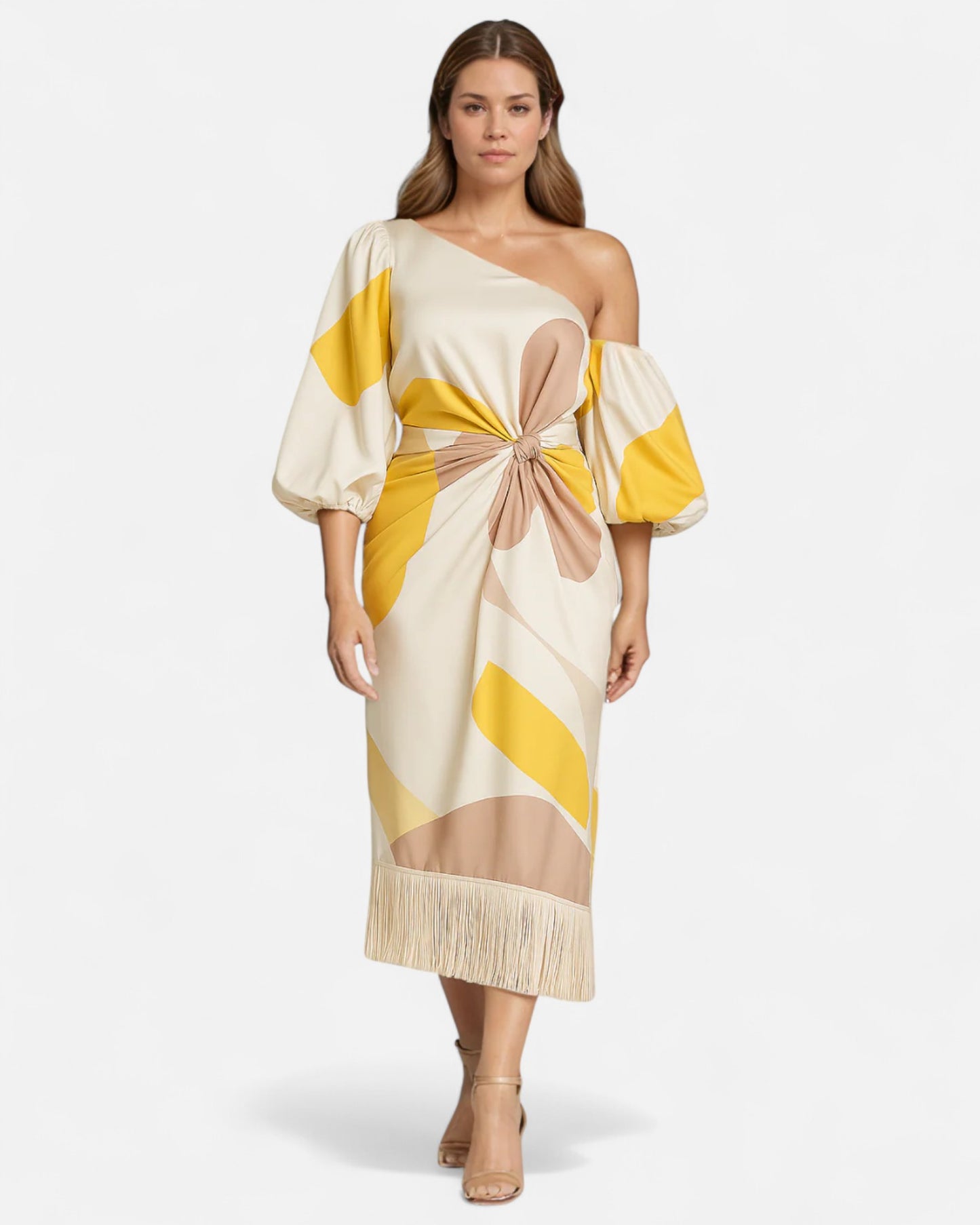 Talia™ | Rochie satinat cu volane