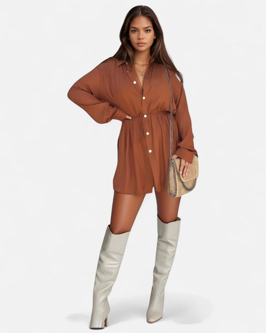 Lea™ | Rochie elegantă tip cămașă