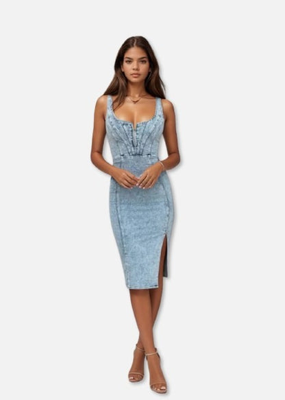 Amalia™ | Rochie din denim ajustată