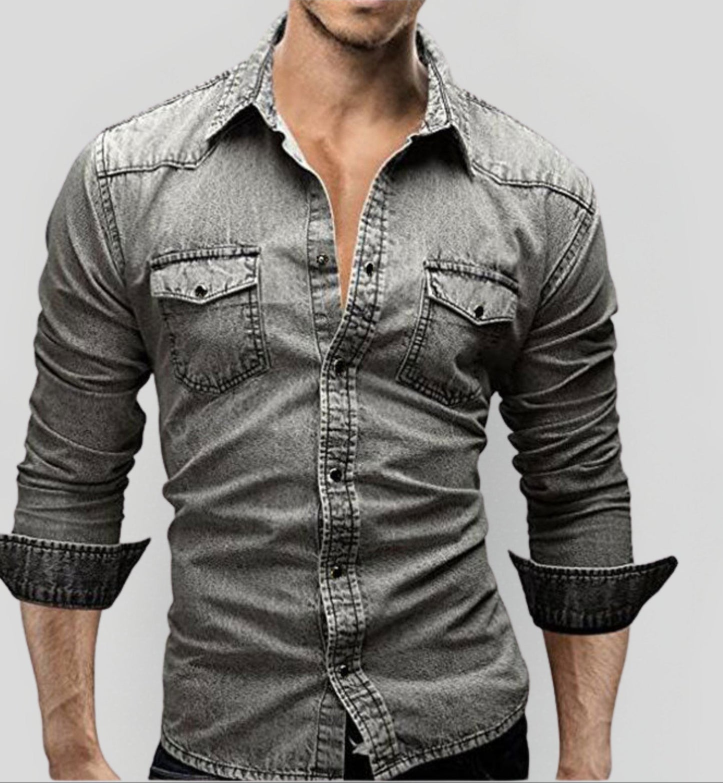 Macewan - Cămașă Elegantă Din Blugi