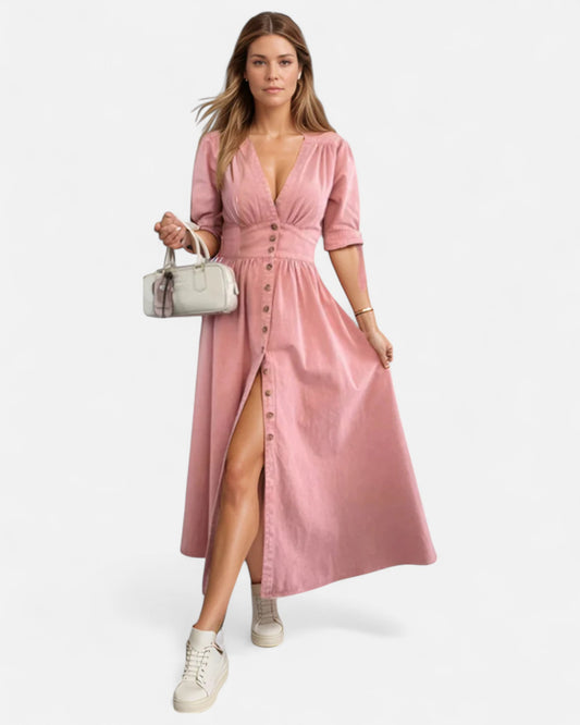 Luise™ | Rochie Denim Strălucitoare