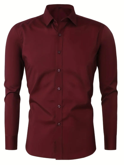 Byron - Cămașă Elegantă Cu Mâneci Lungi și Nasturi