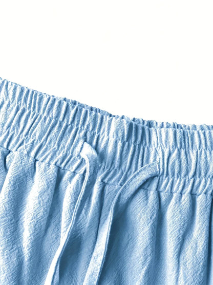 Callan - Pantaloni Scurți Casual Din In Cu Buzunar