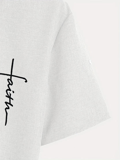 Elliott - Cămașă Elegantă Cu Mâneci Scurte și Guler înalt