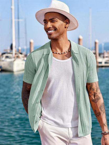 Semyon - Cămașă Tricotată Cu Model Complex Si La Modă