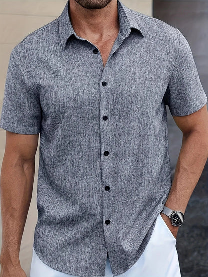 Dwight - Cămașă Cu Mâneci Scurte Din Amestec De In Ușor