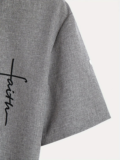 Elliott - Cămașă Elegantă Cu Mâneci Scurte și Guler înalt