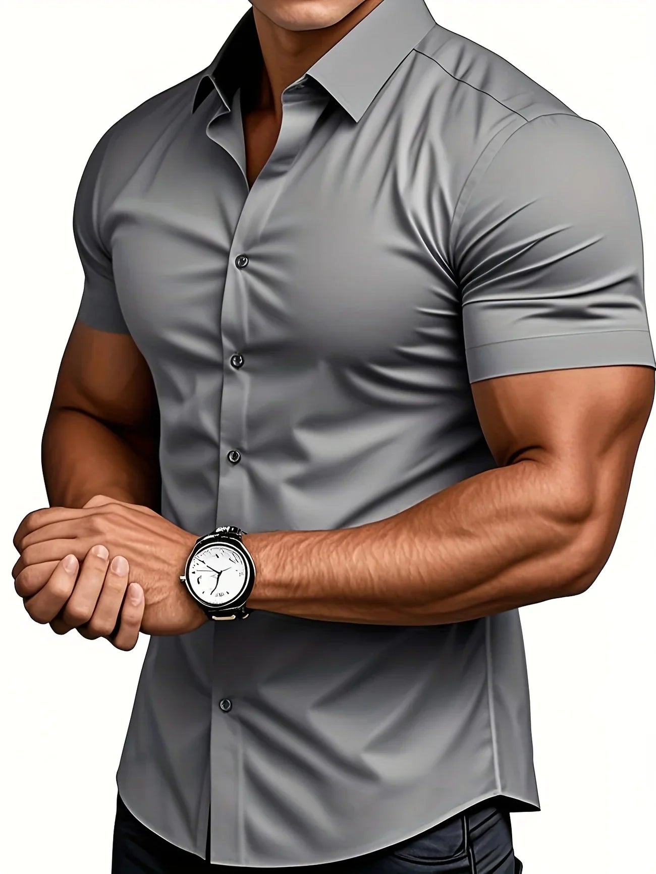 Ezra - Cămașă Elegantă Croială Slim Cu Nasturi