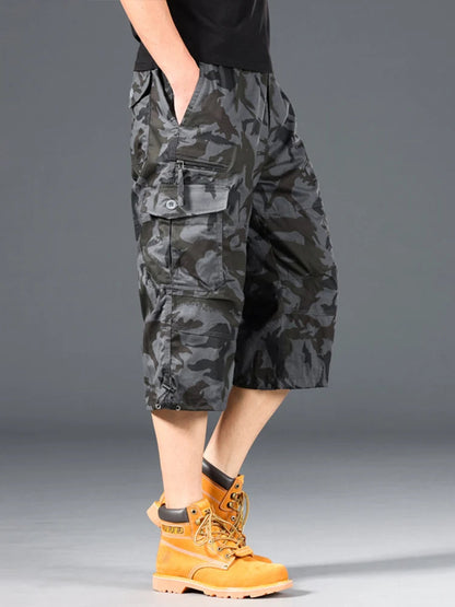 Esman - Pantaloni Scurți Cargo cu Talie Elastică