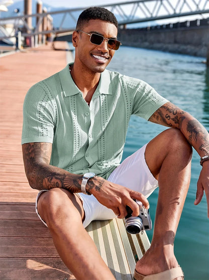 Semyon - Cămașă Tricotată Cu Model Complex Si La Modă