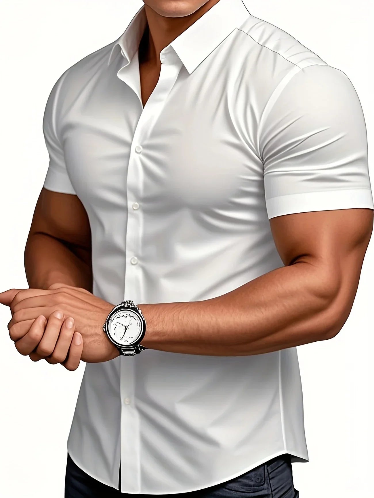 Ezra - Cămașă Elegantă Croială Slim Cu Nasturi