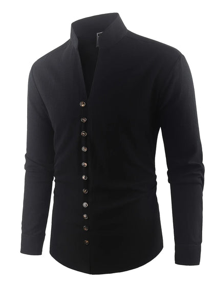 Shayne - Bumbac Ușor și Lenjerie Mâneci lungi Cămașă