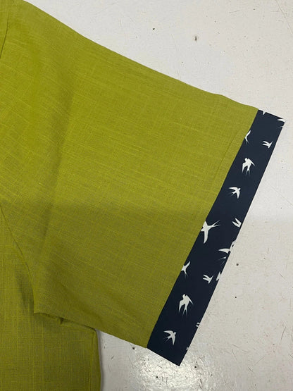 Trofim - Cămașă Elegantă Cu Imprimeu Cu Păsări Drăguțe