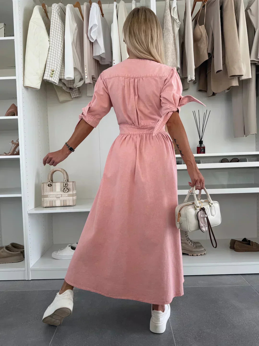 Luise™ | Rochie Denim Strălucitoare