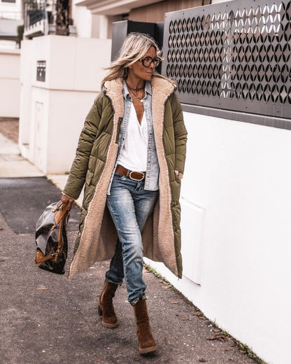 Arana | PARKA DUBLĂ CU CĂPTUȘEALĂ SHERPA