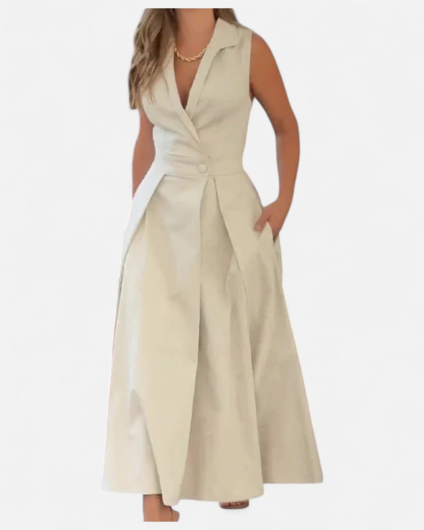 Amancia | Rochie Midi cu Decolteu în Formă de V