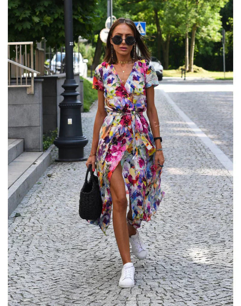 Agnieska - Rochie elegantă cu decolteu în formă de V