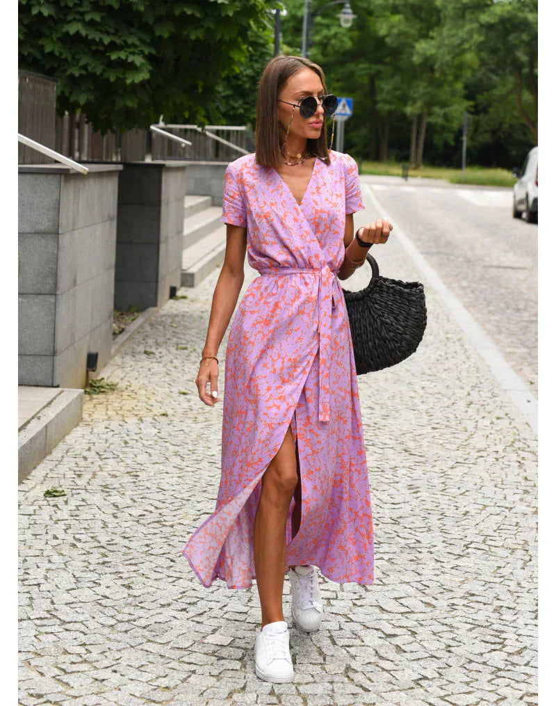 Agnieska - Rochie elegantă cu decolteu în formă de V