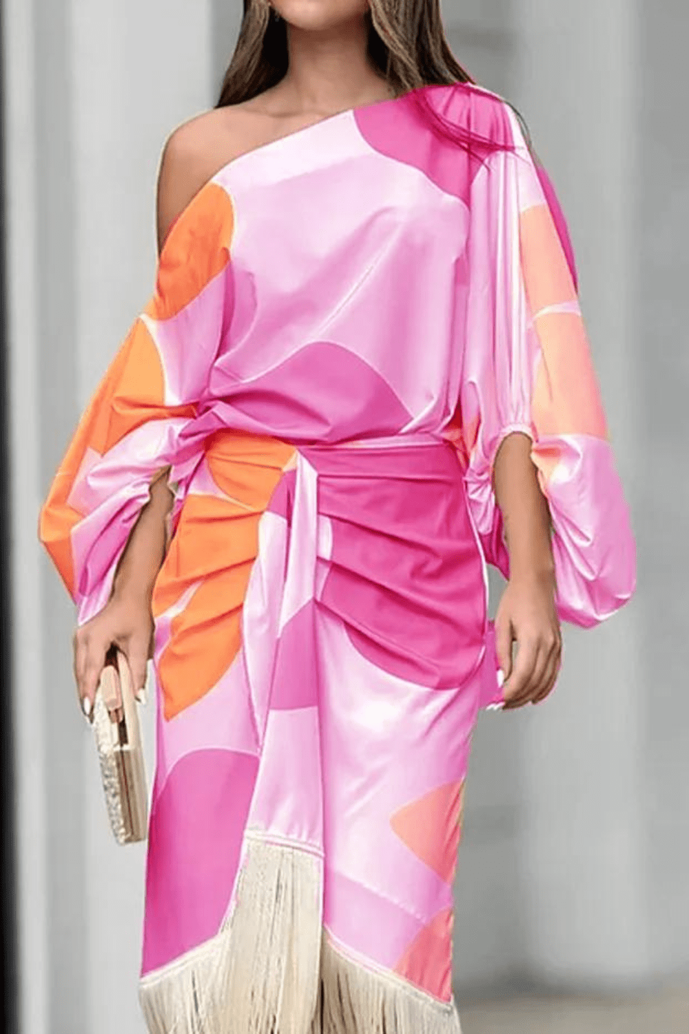 Talia™ | Rochie satinat cu volane