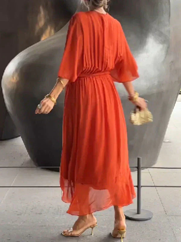 Aurora™ | Rochie midi din chiffon în stil înfășurat