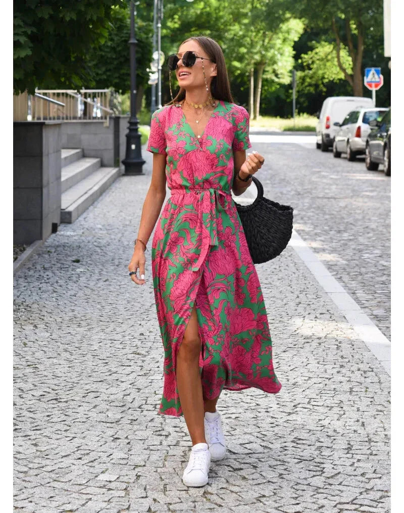 Agnieska - Rochie elegantă cu decolteu în formă de V