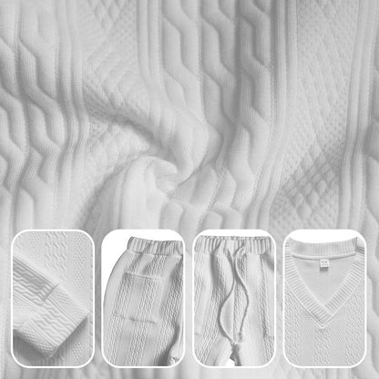 Set V-Style™ – Bluză cu Decolteu în V & Pantaloni Jogger